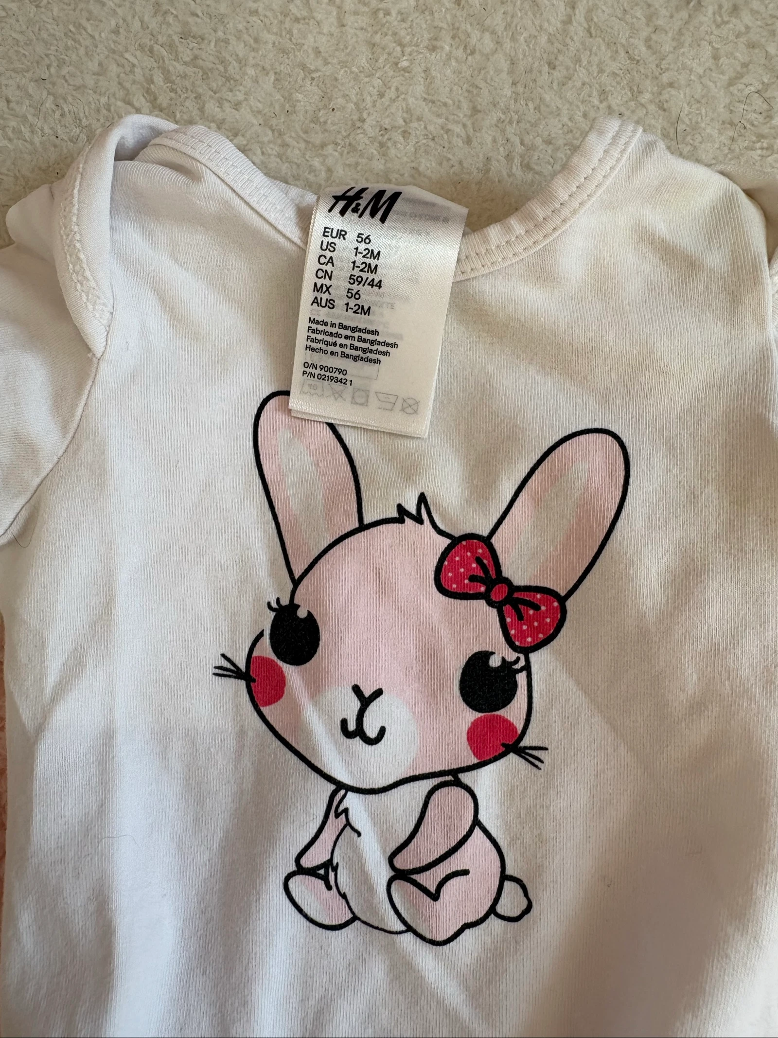 Lot of 5 baby girl bodysuits 3 months – Kiabi, H&M & Tex – photo 7